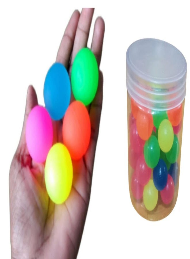 FULLFILLS Crazy Sponge Bouncy Ball Multicolour (Pack of 36 pcs with Plastic jar)